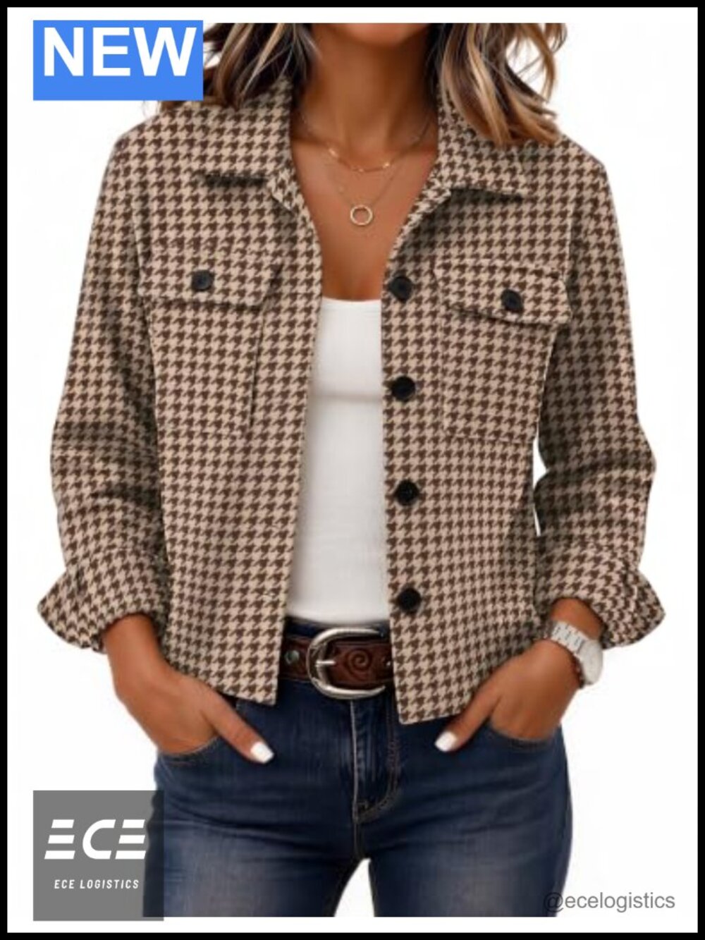 Zeagoo Cropped Plaid Flannel Shacket Jacket Loose Fit Button Up
